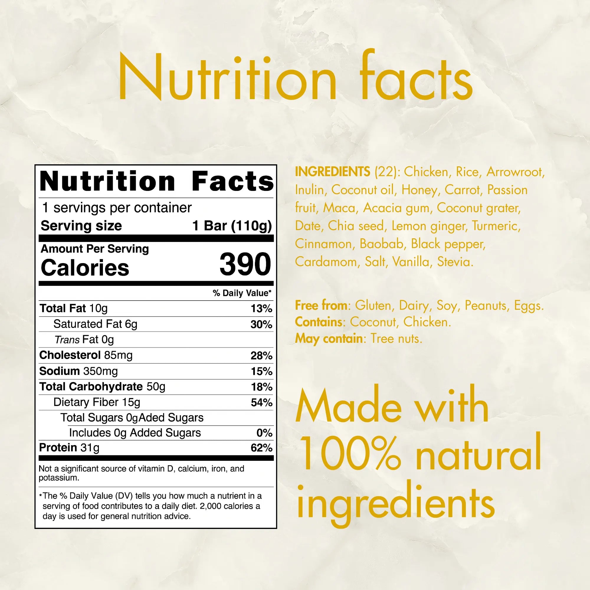 Mealbars - Golden Spice nutritional facts