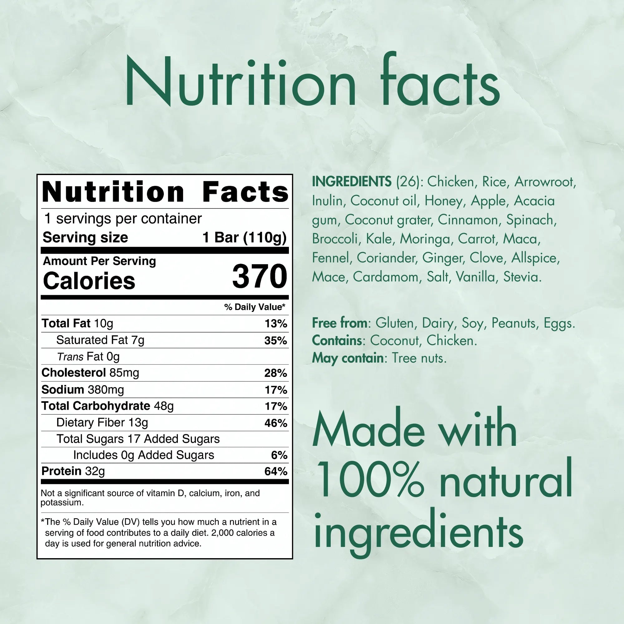 Mealbars - Green Crumble nutritional facts