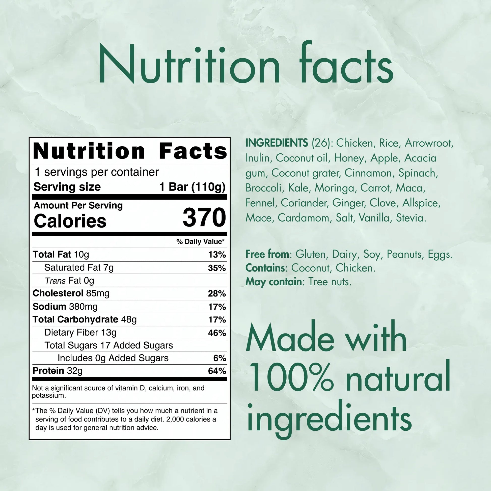 Mealbars - Green Crumble nutritional facts