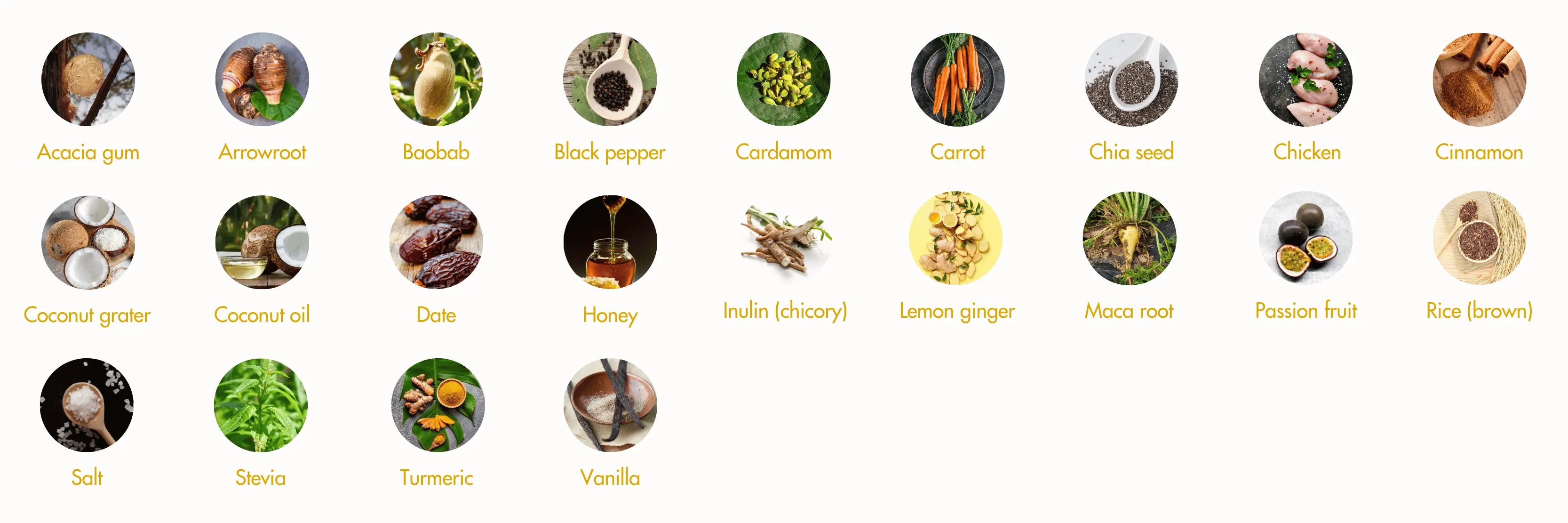 Mealbars Golden Spice ingredients