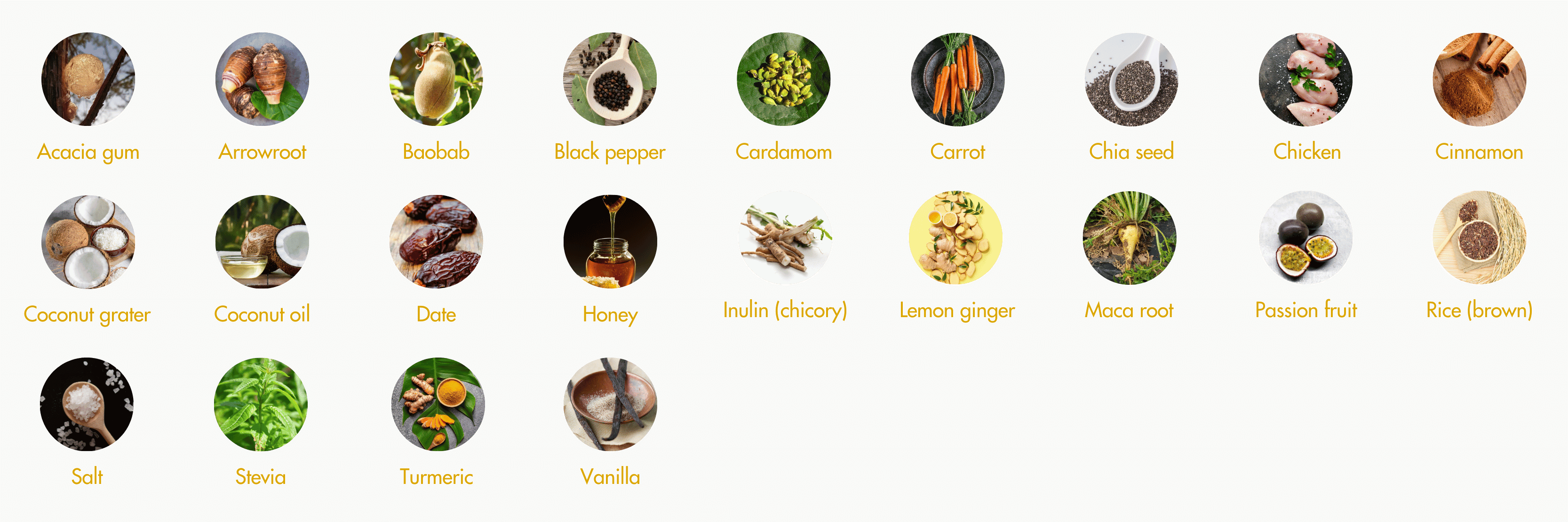 Mealbars Golden Spice ingredients